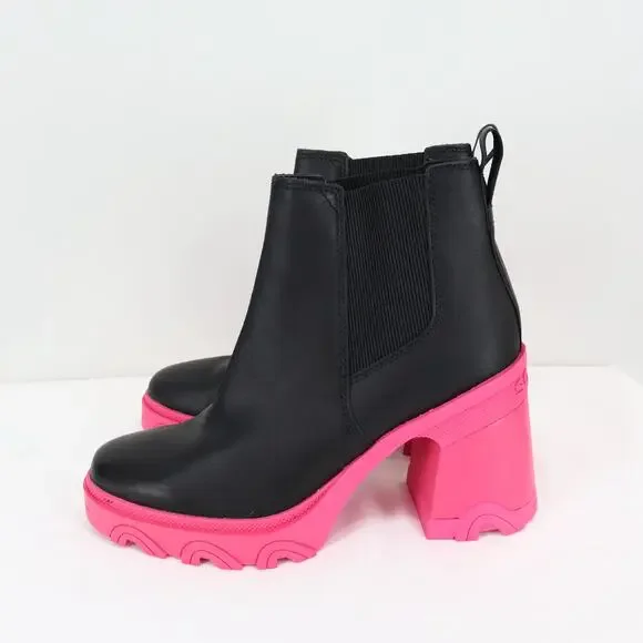 Sorel Brex Heel Chelsea Boots Black Cactus Pink Size 7.5 - Picture 3 of 12